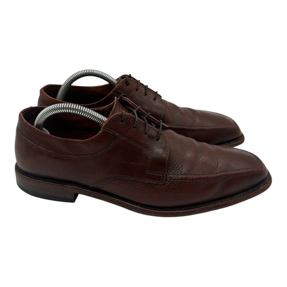Allen Edmonds Jackson Shoes Mens 8 E Brown Leather Oxfords Lace Up Square Toe